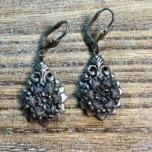 Elegant Unique Silver Floral Earrings